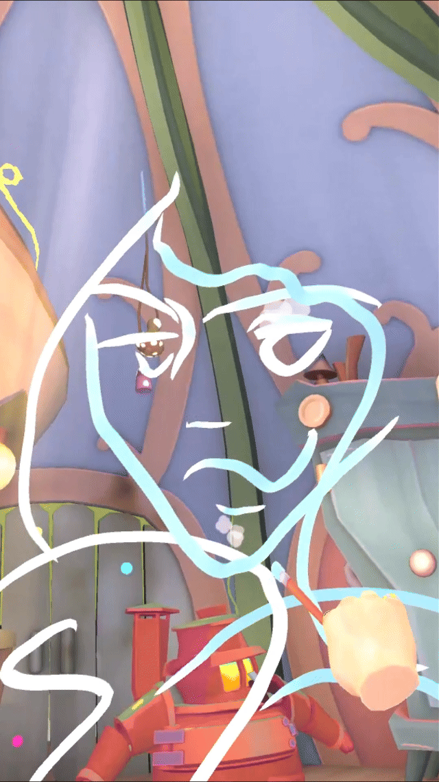 Face drawing in Painted Realms' museum Face drawing in Painted Realms' museum